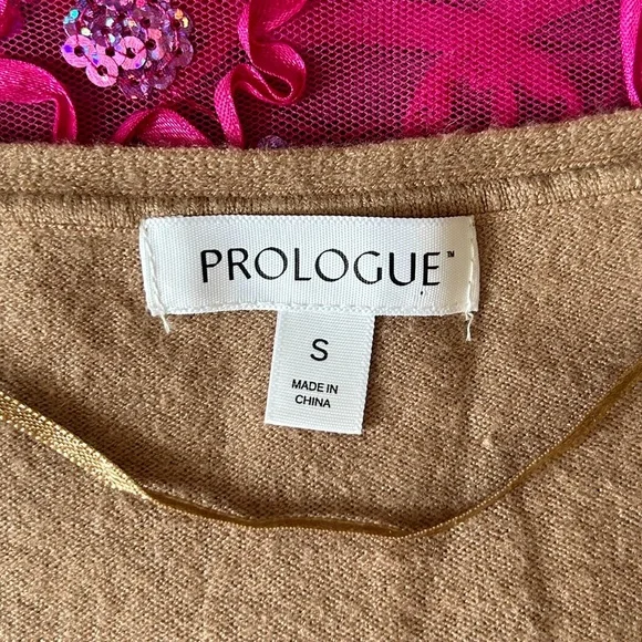 NWOT Prologue tan v neck sweater - Picture 3 of 7